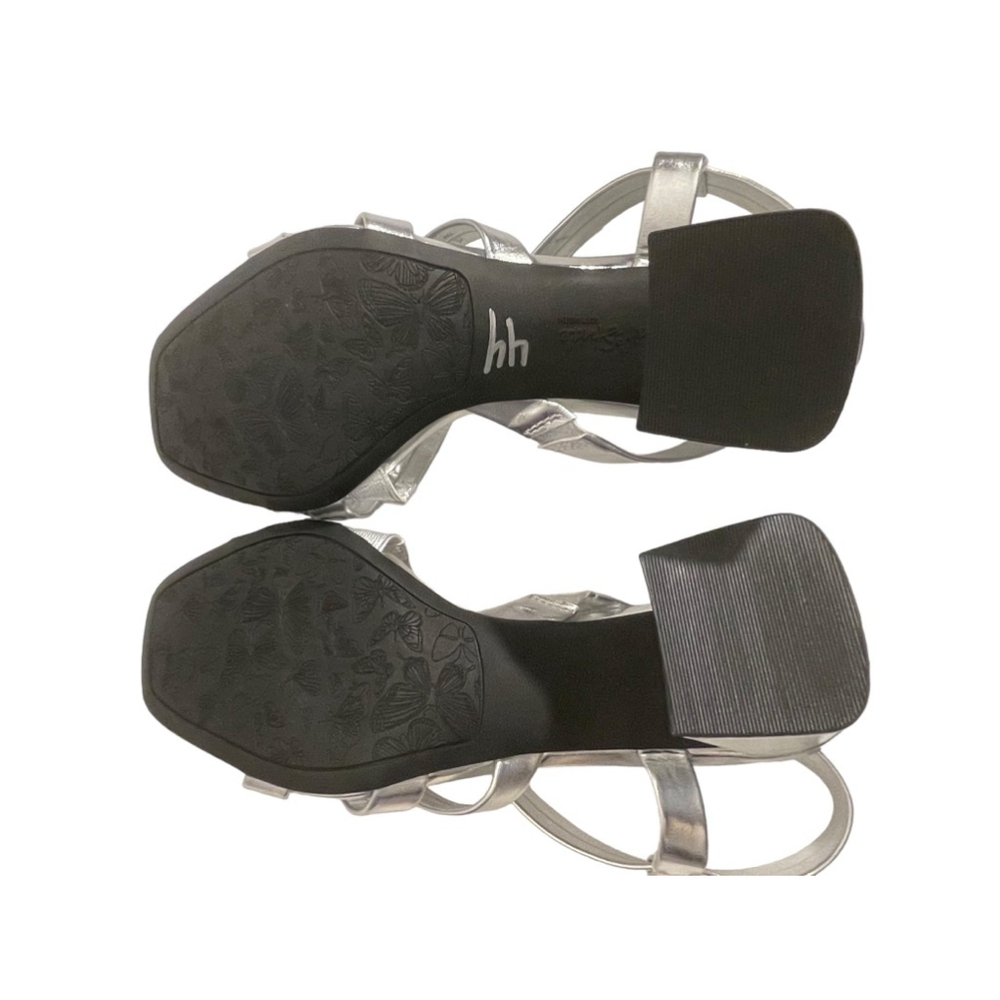 Size 10 Silver LifeStride Broadway Strappy chunky heel open toe sandals - Picture 3 of 7